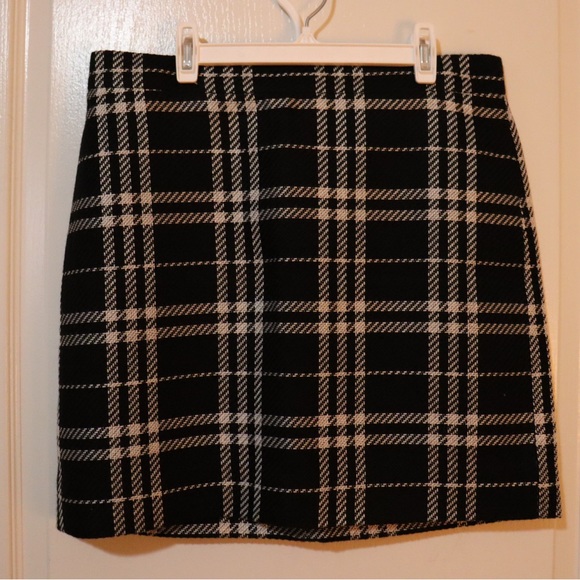 J. Crew Skirts Nwt J Crew Black White Plaid Skirt Size 8 Poshmark